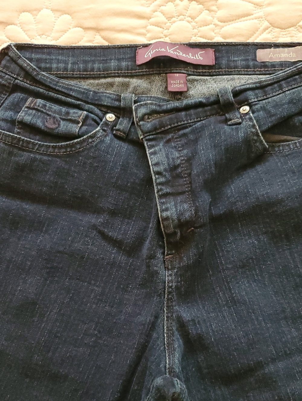 Gloria Vanderbilt Womens Amanda Slim Straight Dark Blue Jeans